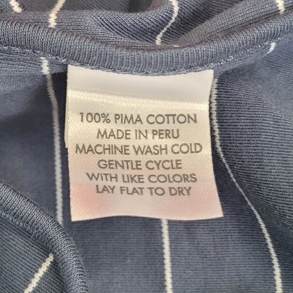 L A K E Pima Cotton Long-Long Set in Navy Boating Stripe Size XXL - Picture 13 of 13